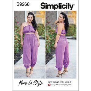 Simplicity Sewing Pattern R11379 Misses Bra Top Wide Leg Pants Mimi G Size 16-24